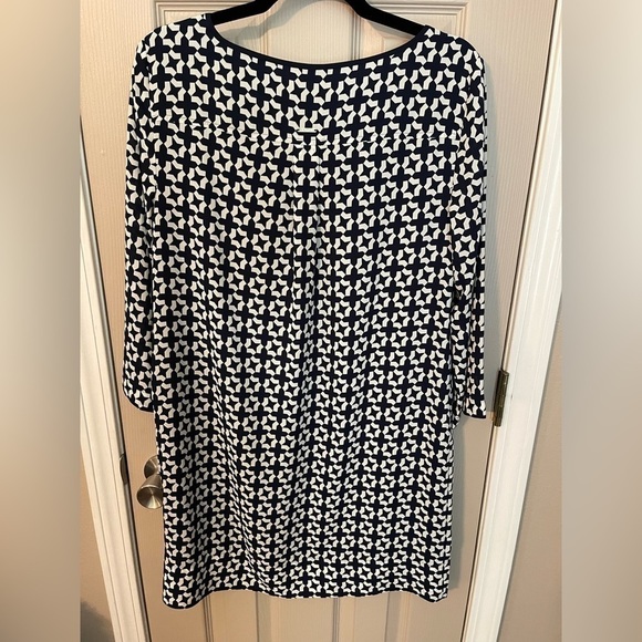 Nautica Round Neck 3/4 Sleeve Printed Dress - Picture 9 of 11
